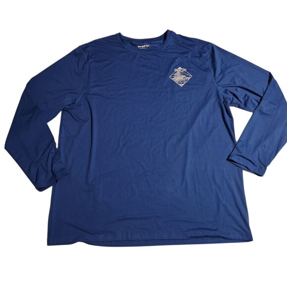 Hang Ten Shirt UPF50 Fishing Beach Blue Long Sleeve Polyester Crew Neck XXL - Picture 1 of 7